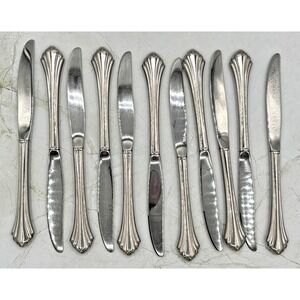 Oneida BANCROFT Flatware Dinner Knives Hollow Ridged Stainless 9" Qty 11 USA EUC